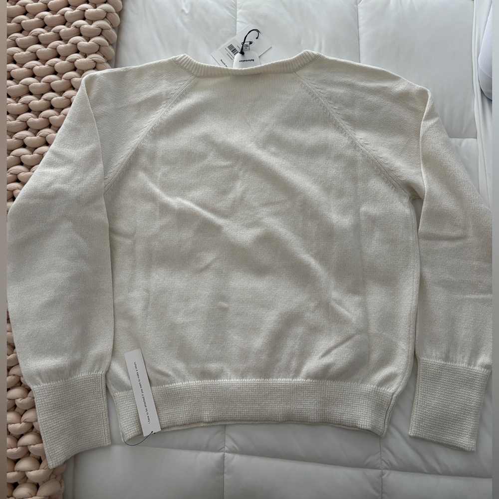 Reformation Saylor Cashmere Blend V-neck Ivory - Size S - Picture 4 of 6